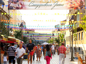 Tourists in the King Peter Street in Smederevo